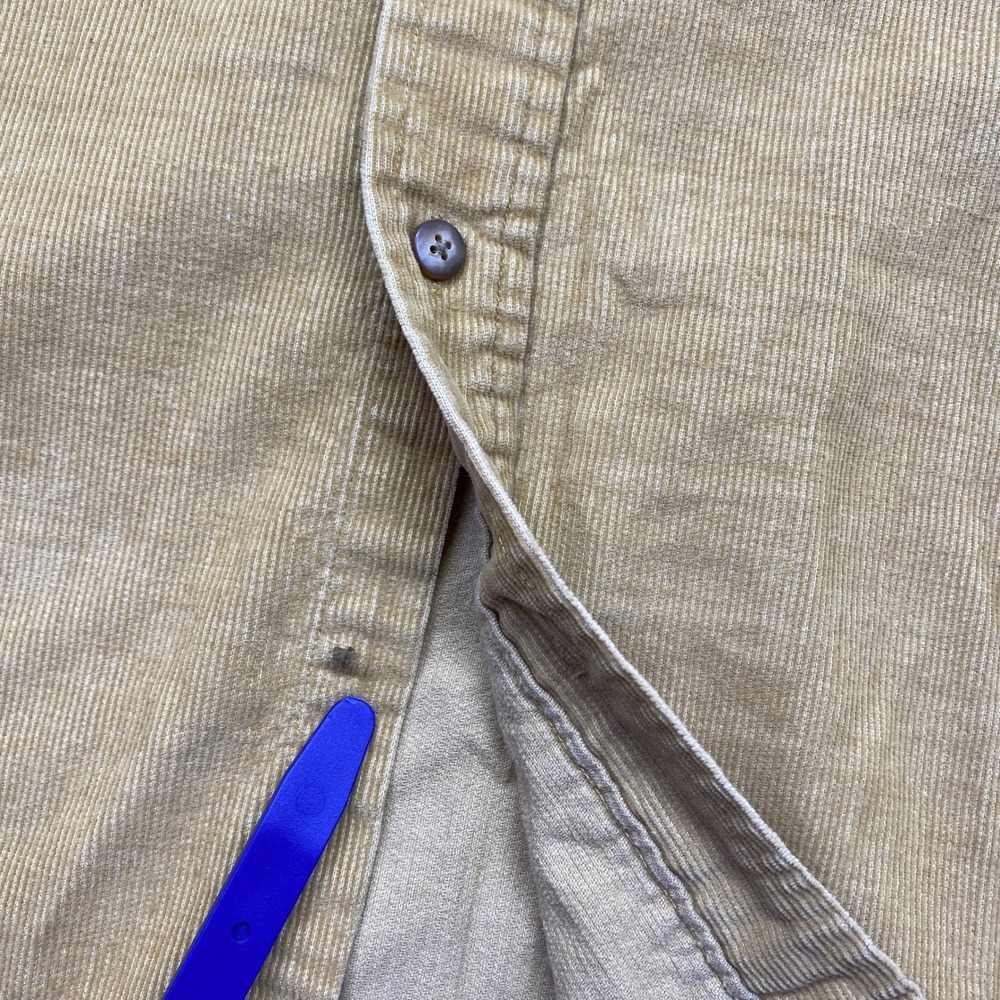 VTG Free People‎ Mustard Yellow Corduroy Button Down Shirt Sz M Western Preppy - Picture 5 of 11